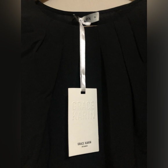 Grace Karin | Black Blouse Style Top - Picture 4 of 4